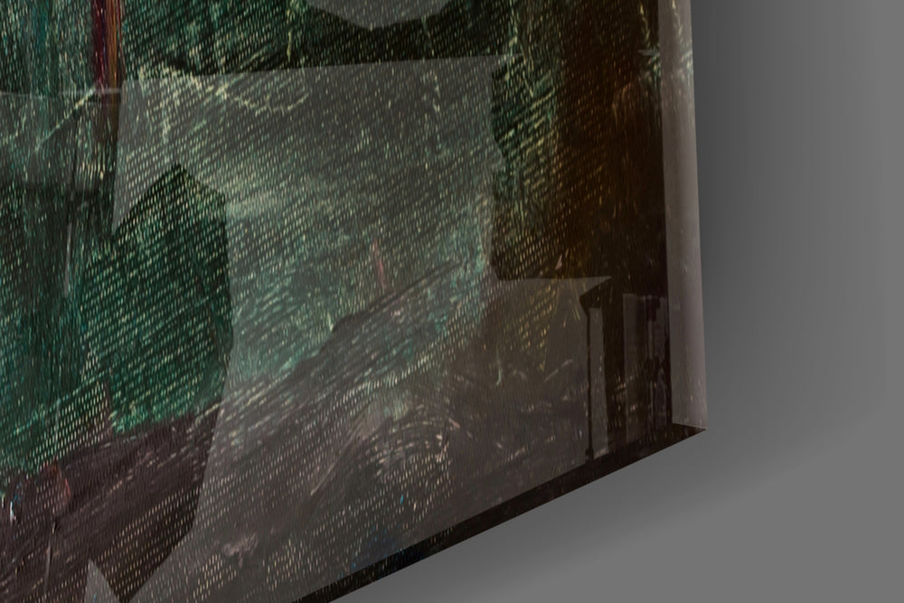 Abstract Colors artwork anchoring a wall with artistic palette