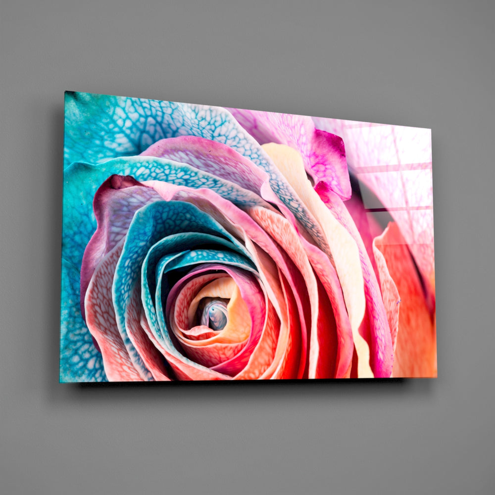 Rainbow rose panel bringing whimsical romance to a contemporary living space