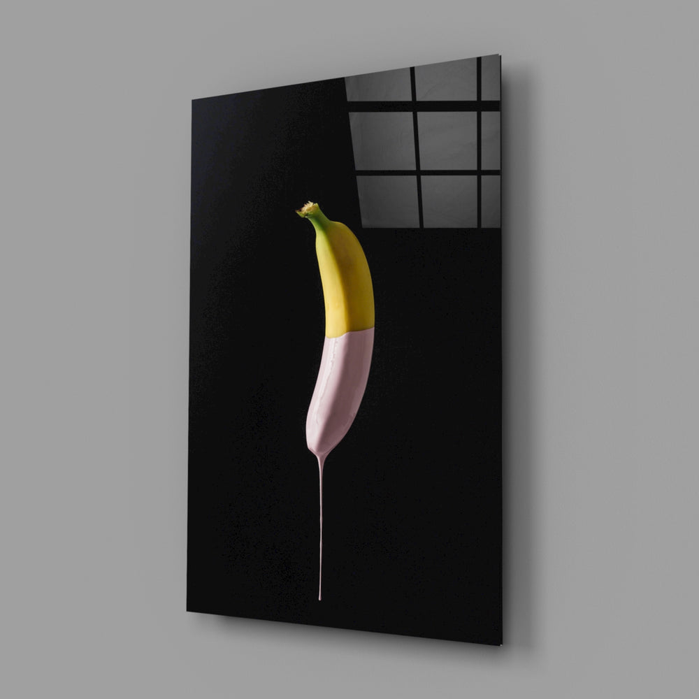 Surreal banana panel bringing pop wit to a contemporary living space