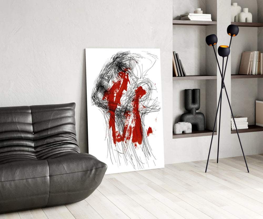 Red Thoughts panel adding maker spirit to an artist's studio