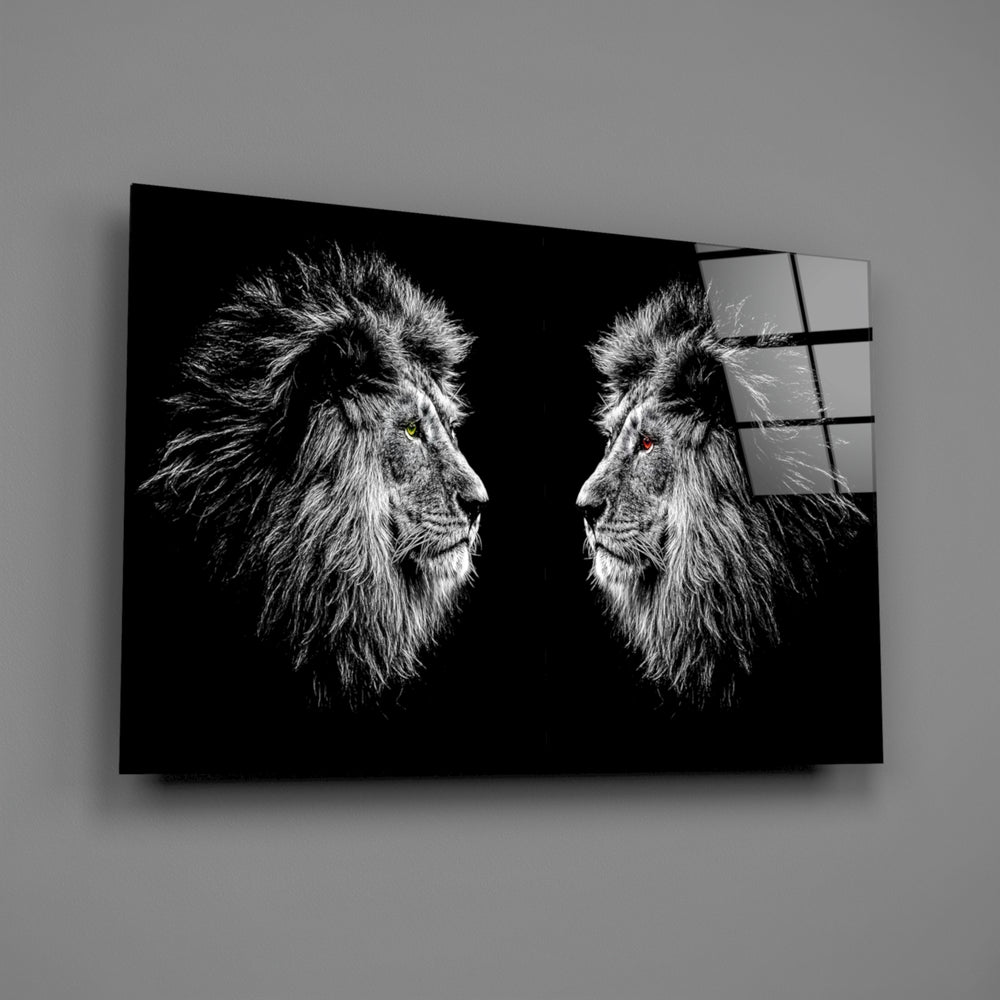 Twin-lion panel bringing regal authority to a contemporary living space