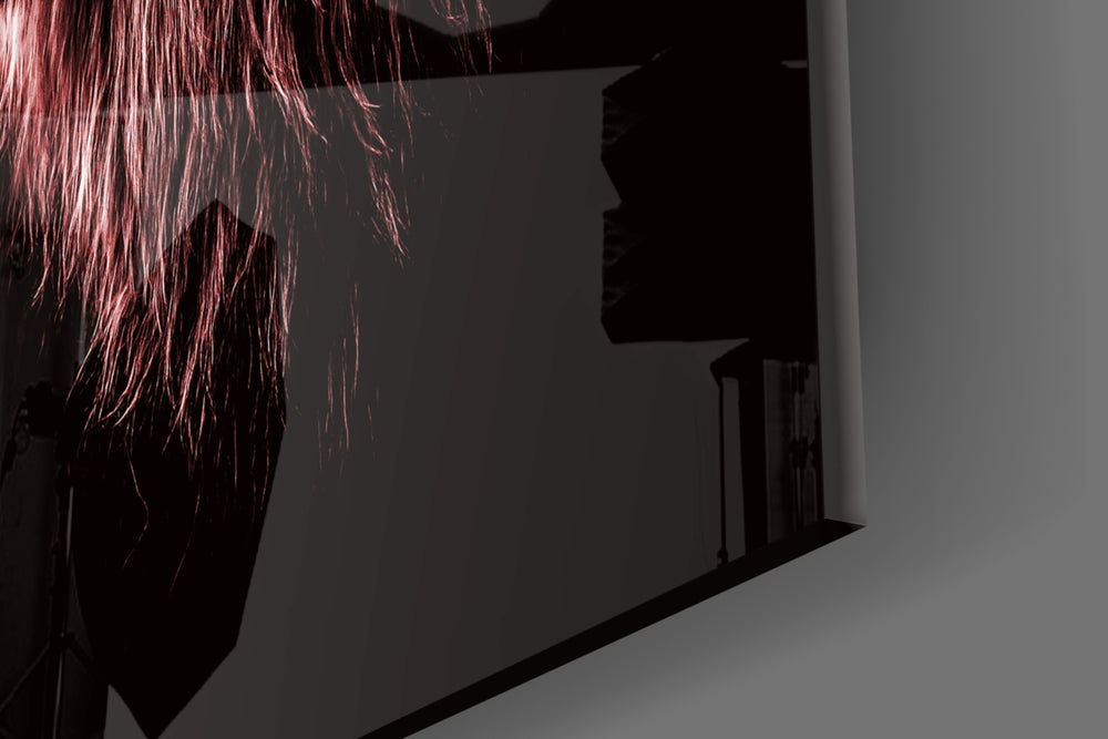 Lion artwork anchoring a library with regal palette