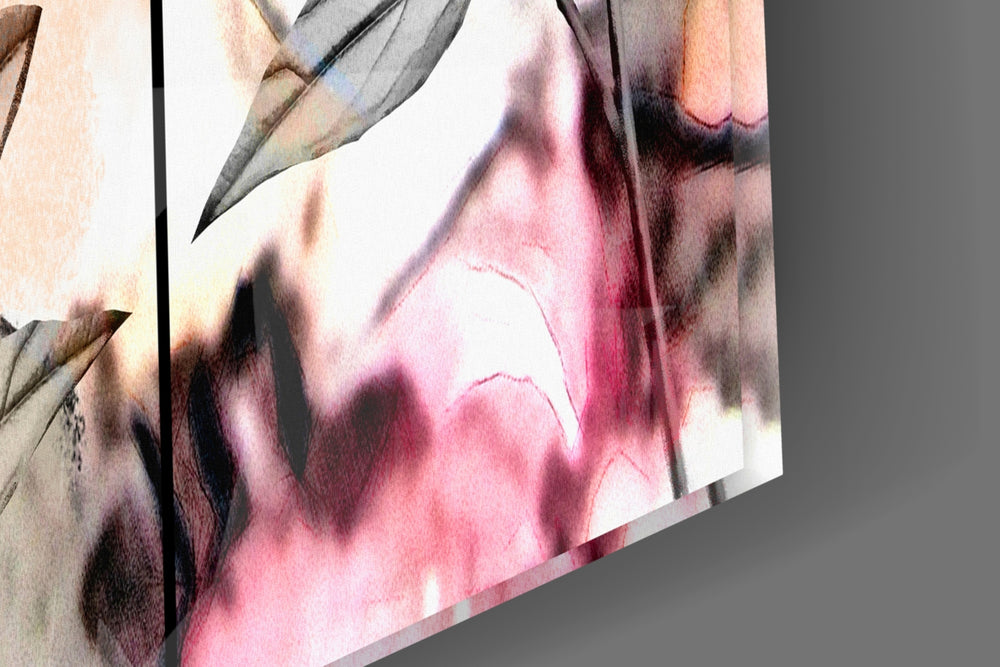Flowers artwork anchoring a wall with soft romantic palette