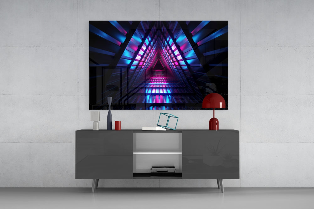 Neon Lights panel catching low light to reveal its vector geometry