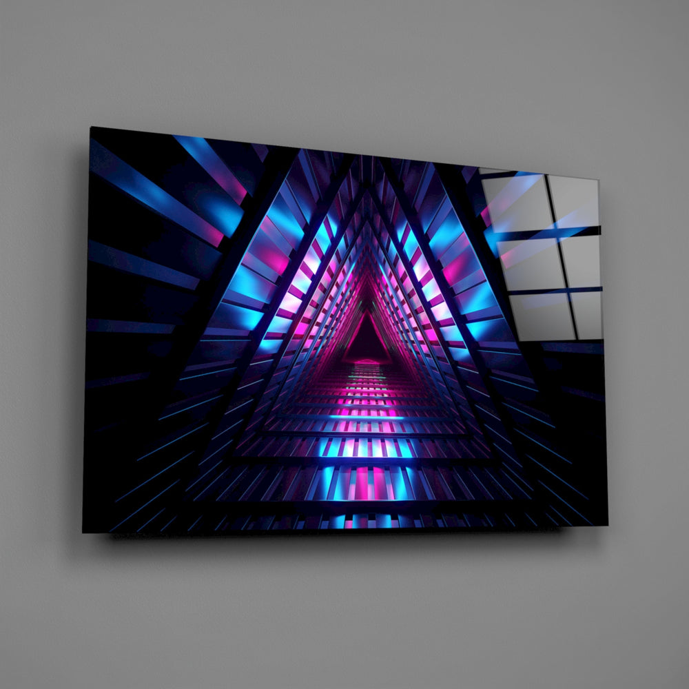 Triangular-tunnel panel bringing cyberpunk drama to a contemporary living space
