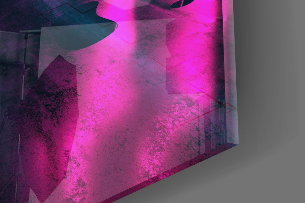 Neon Lights artwork anchoring a wall with performance palette