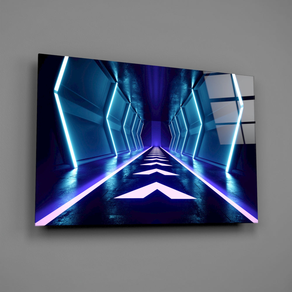 Spaceship-corridor panel bringing sci-fi drama to a contemporary living space
