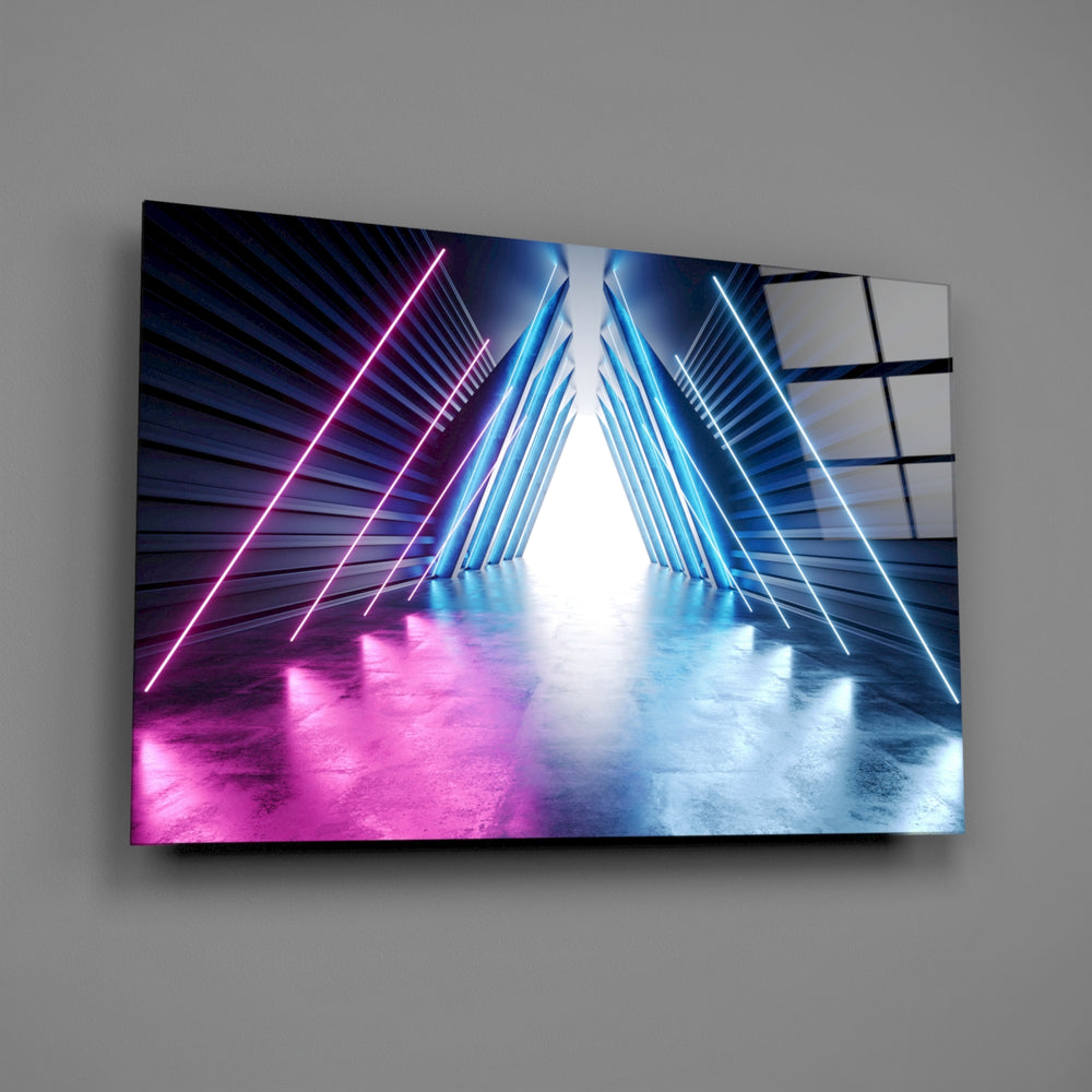 Pyramid-corridor panel bringing portal symmetry to a contemporary living space