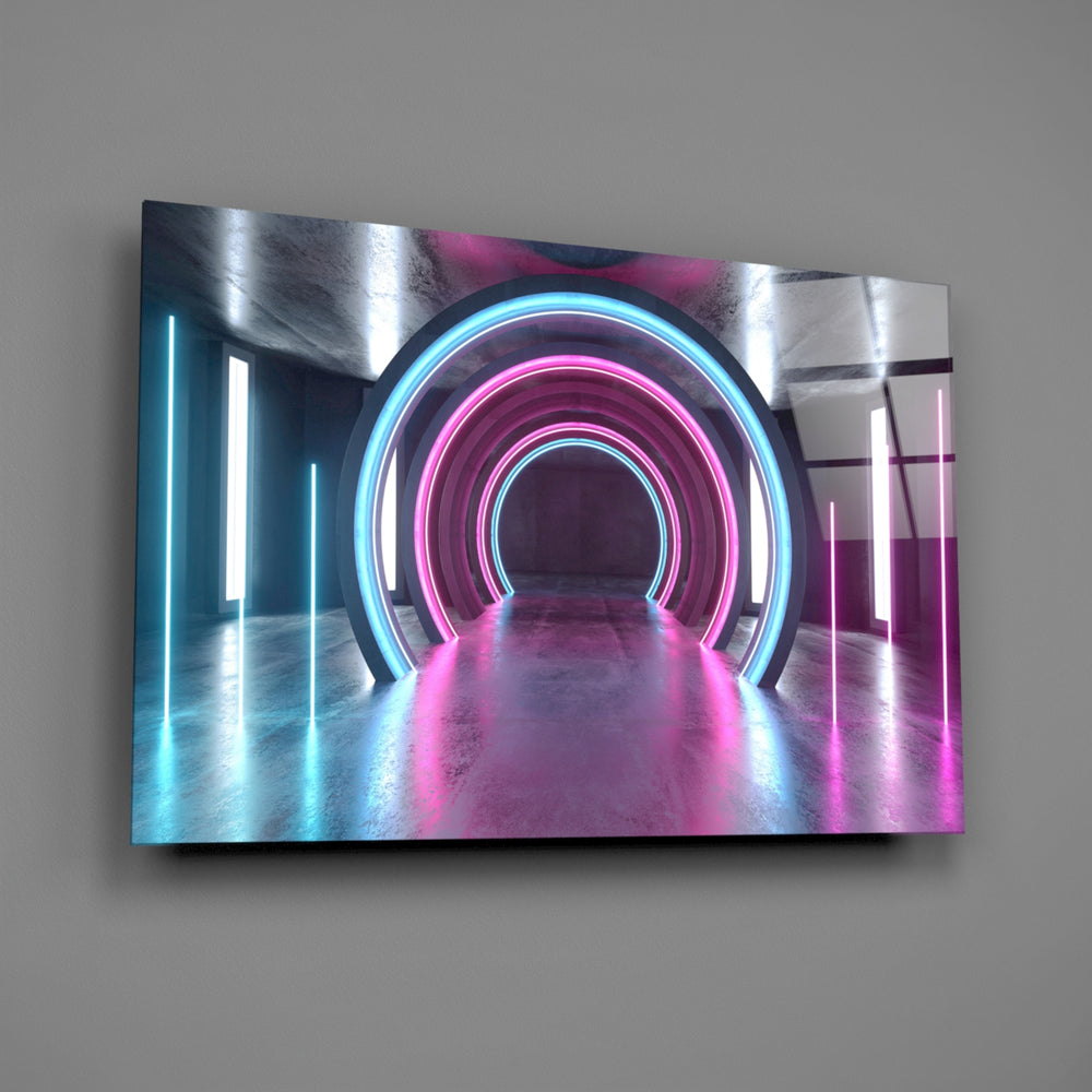 Ring-tunnel panel bringing cyberpunk drama to a contemporary living space