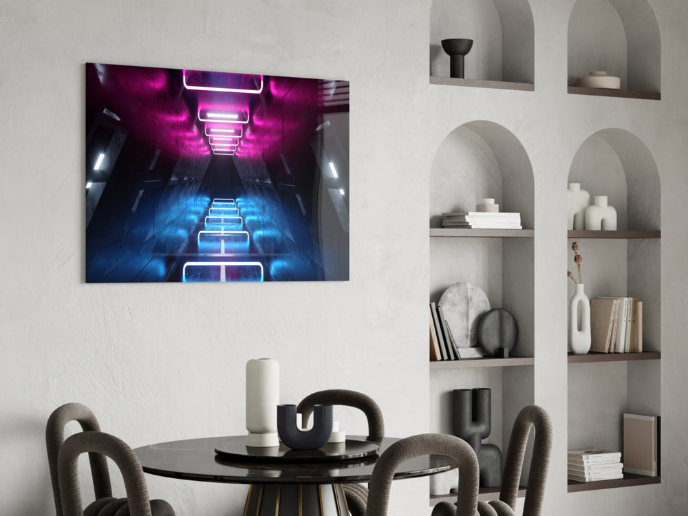 Neon Lights panel adding cyberpunk mood to a home theater