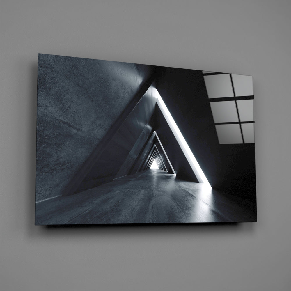 Triangle-tunnel panel bringing architectural precision to a contemporary living space