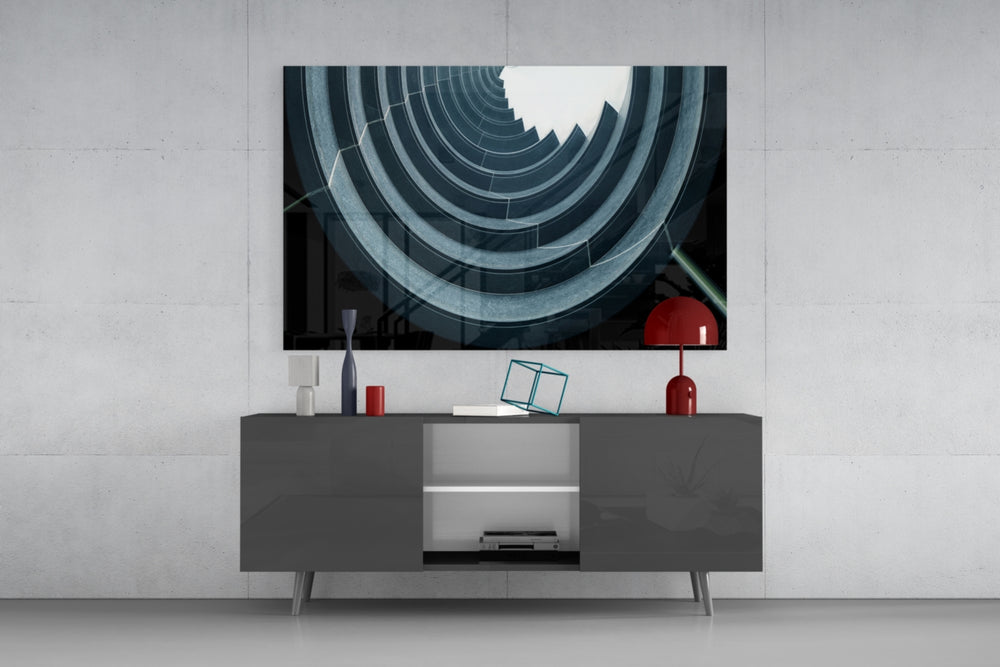 Geometric Structures panel catching low light to reveal its hypnotic rhythm