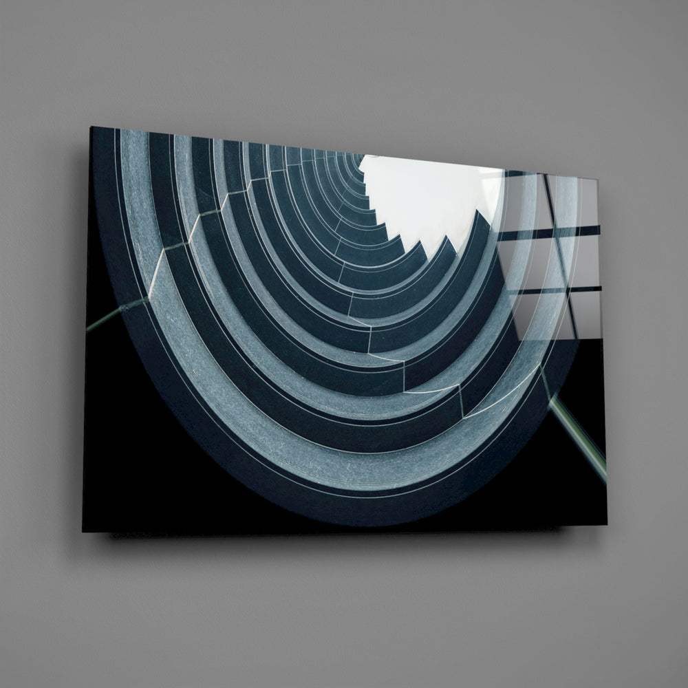 Spiral-stair panel bringing architectural mood to a contemporary living space
