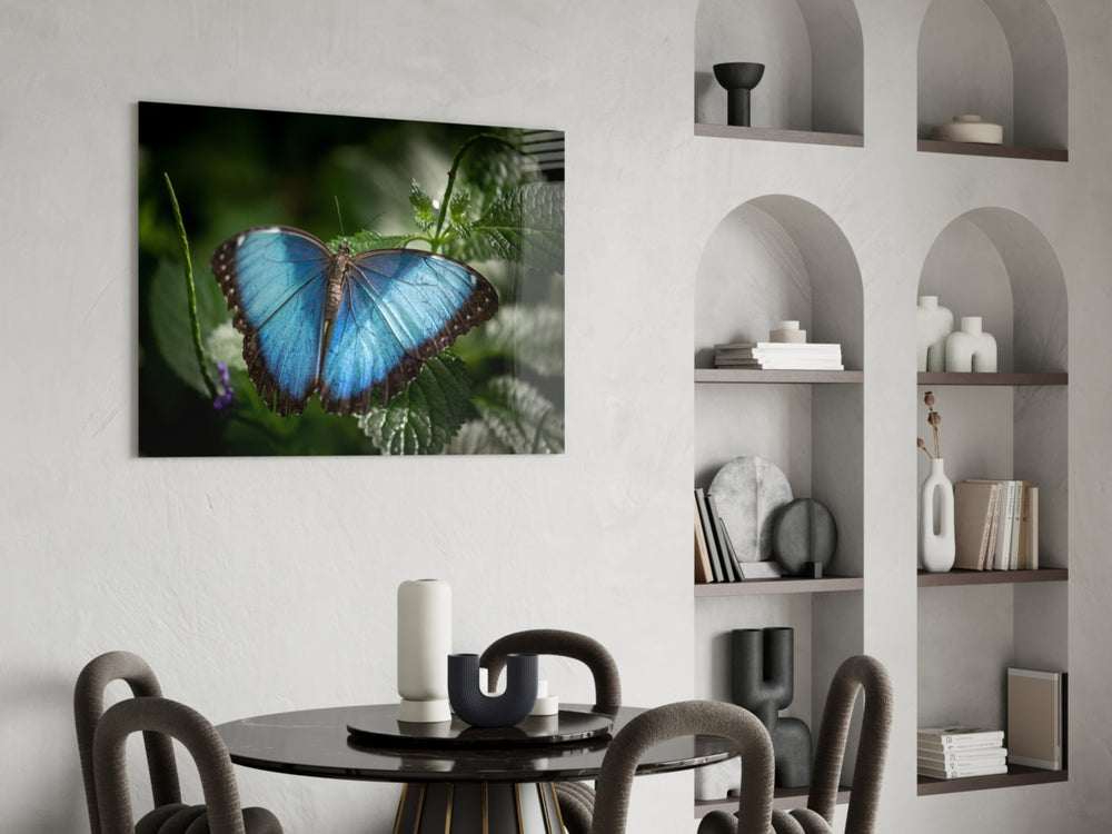 Butterfly panel adding serene wonder to a bedroom