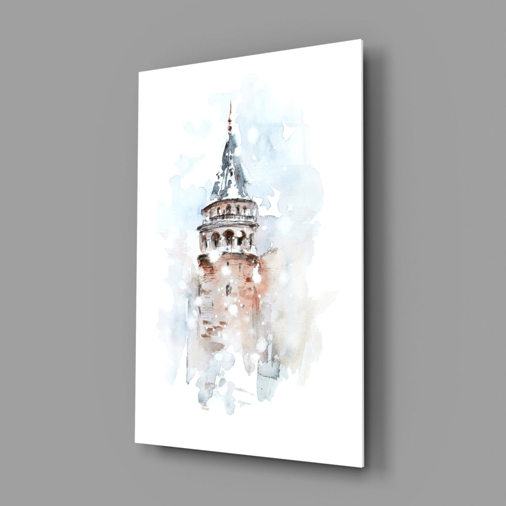 Watercolor Galata panel bringing heritage warmth to a contemporary living space