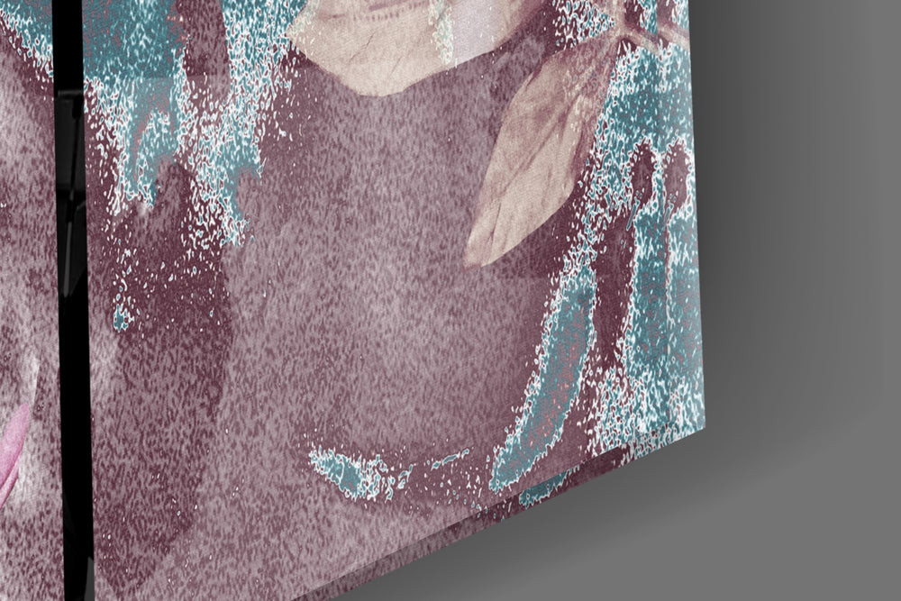 Flowers artwork anchoring a wall with soft romantic palette