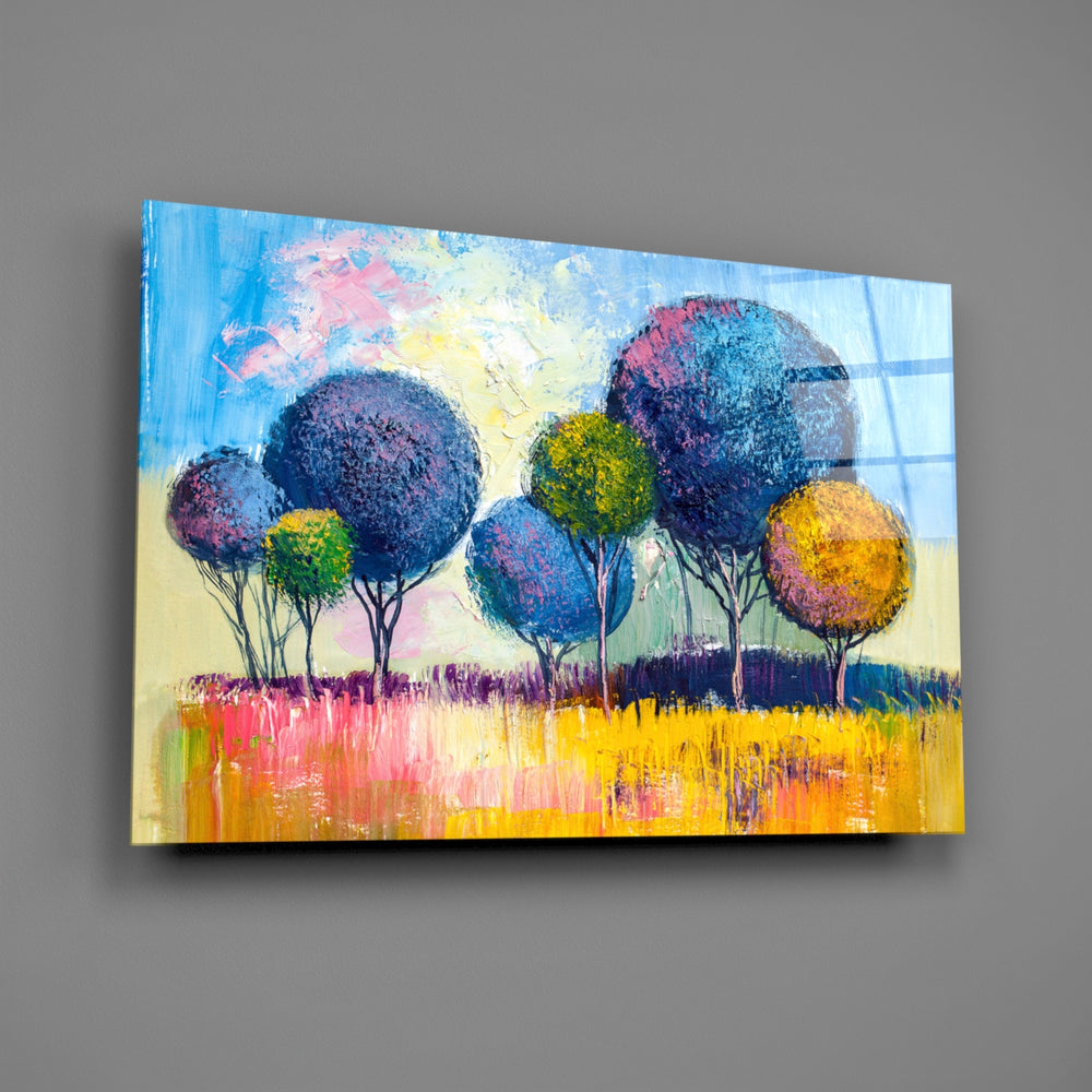 Tree-orb panel bringing joyful color to a contemporary living space