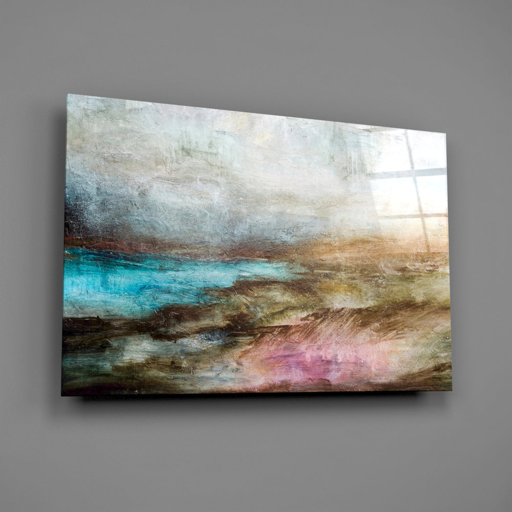 Misty-horizon panel bringing earthy calm to a contemporary living space