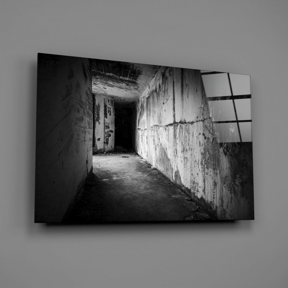 Concrete-noir panel bringing cinematic mystery to a contemporary living space