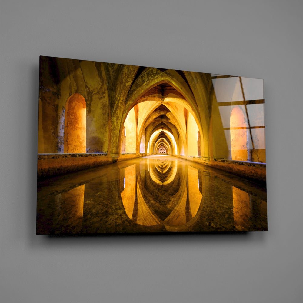 Golden-cistern panel bringing heritage warmth to a contemporary living space