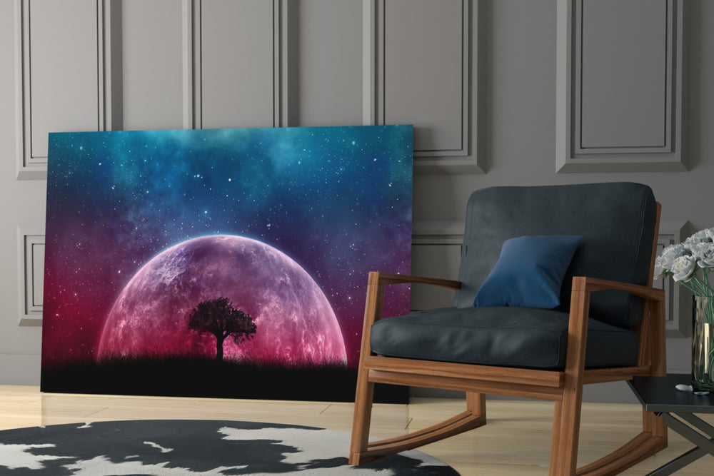 Mystical Night glass print enhancing a meditation space with celestial wonder