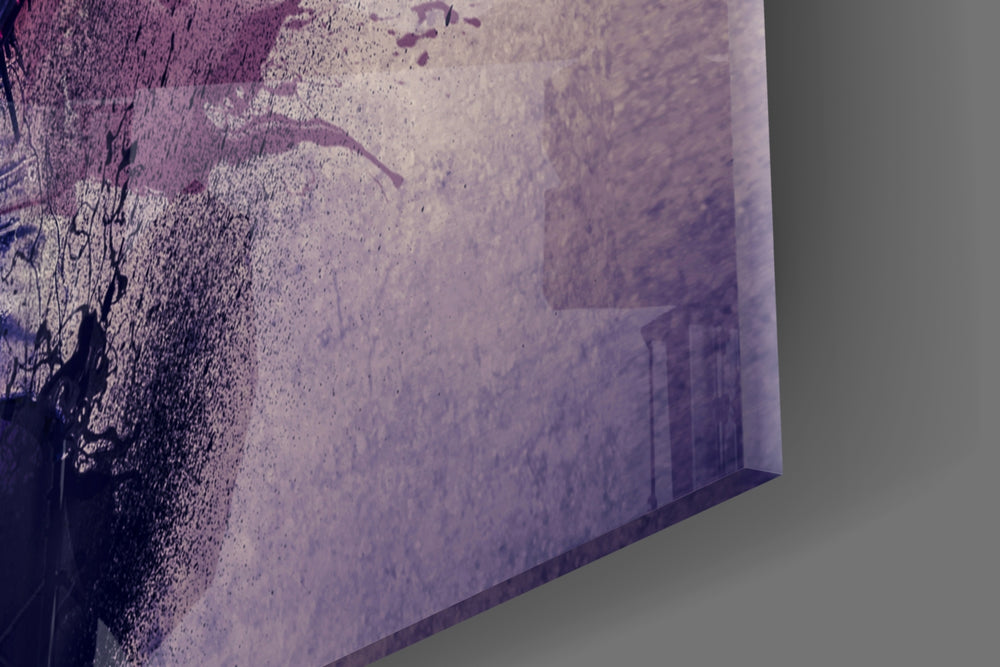 Rock artwork anchoring a wall with bold expressive palette