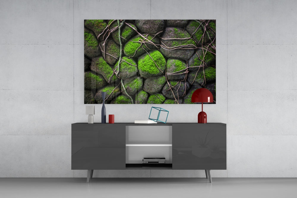 Mossy Stones panel catching soft light to reveal its tactile grain
