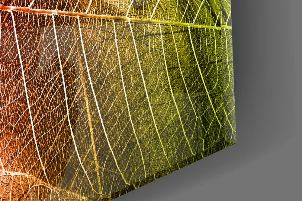 Macro Leaves artwork anchoring a wall with bold joyful palette