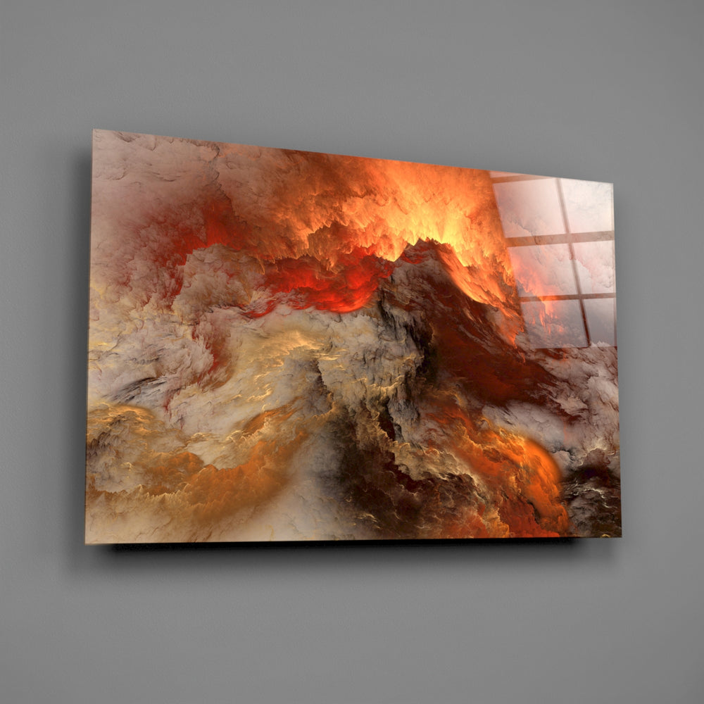 Volcanic-cloud panel bringing apocalyptic drama to a contemporary living space
