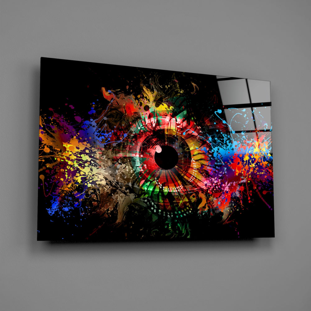 Splatter-eye panel bringing kinetic color to a contemporary living space