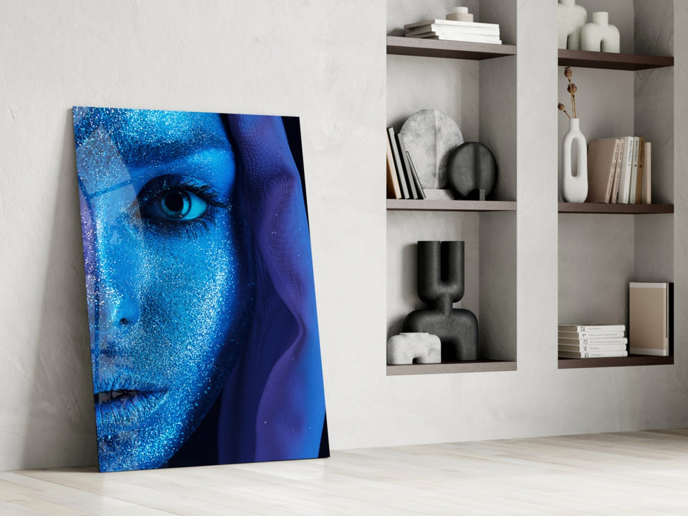 Woman Portrait glass print enhancing a boutique with beauty drama