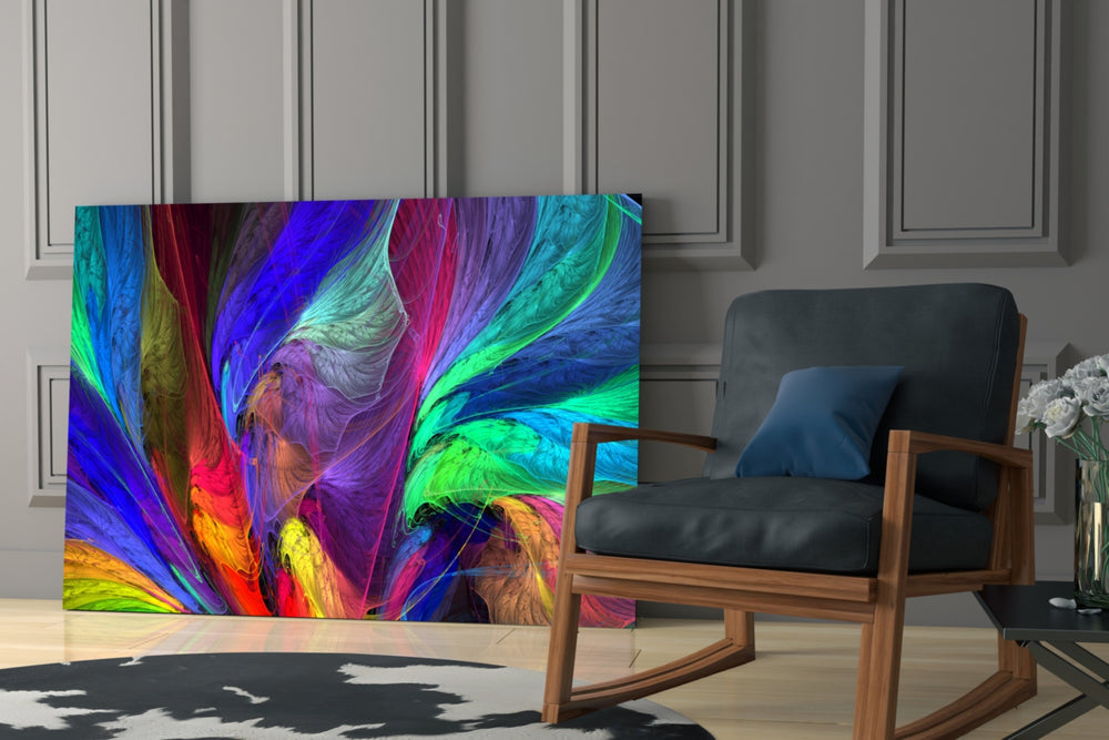 Colorful Patterns glass print enhancing a child's room with rainbow charm