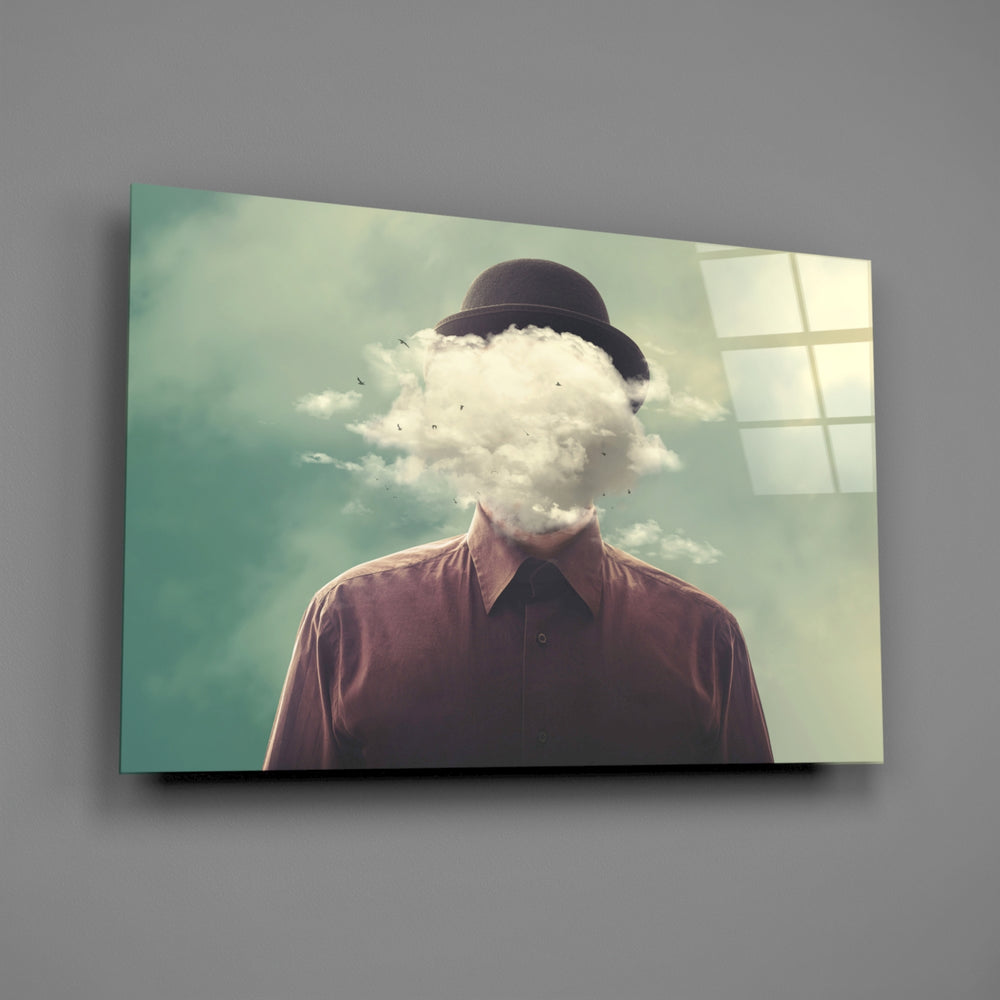 Cloud-head panel bringing surrealist poetry to a contemporary living space