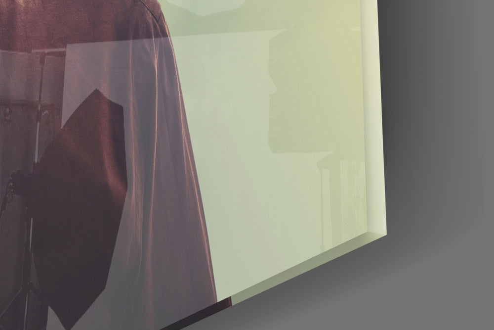 Cloud Man artwork anchoring a wall with dreamy conceptual palette