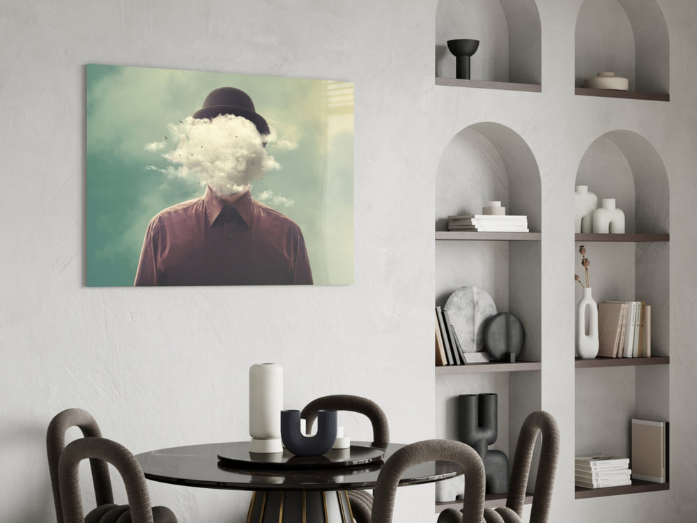 Cloud Man panel adding surreal poetry to a meditation space