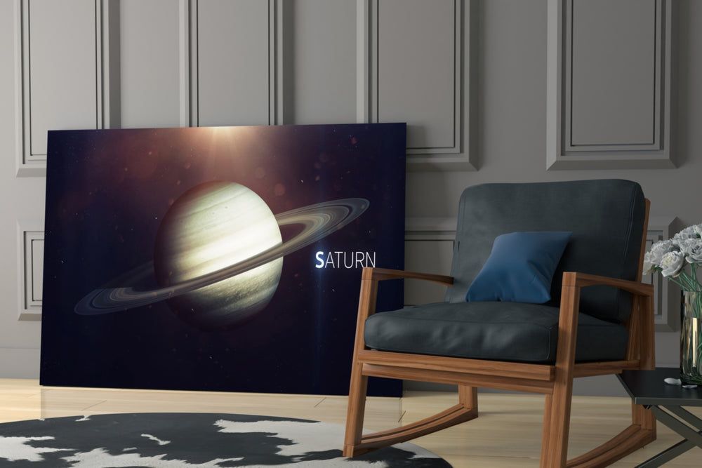 Saturn glass print enhancing a teen room with stargazing spirit