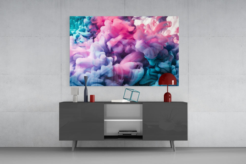 Colored Smoke panel catching soft light to reveal its kinetic tendrils