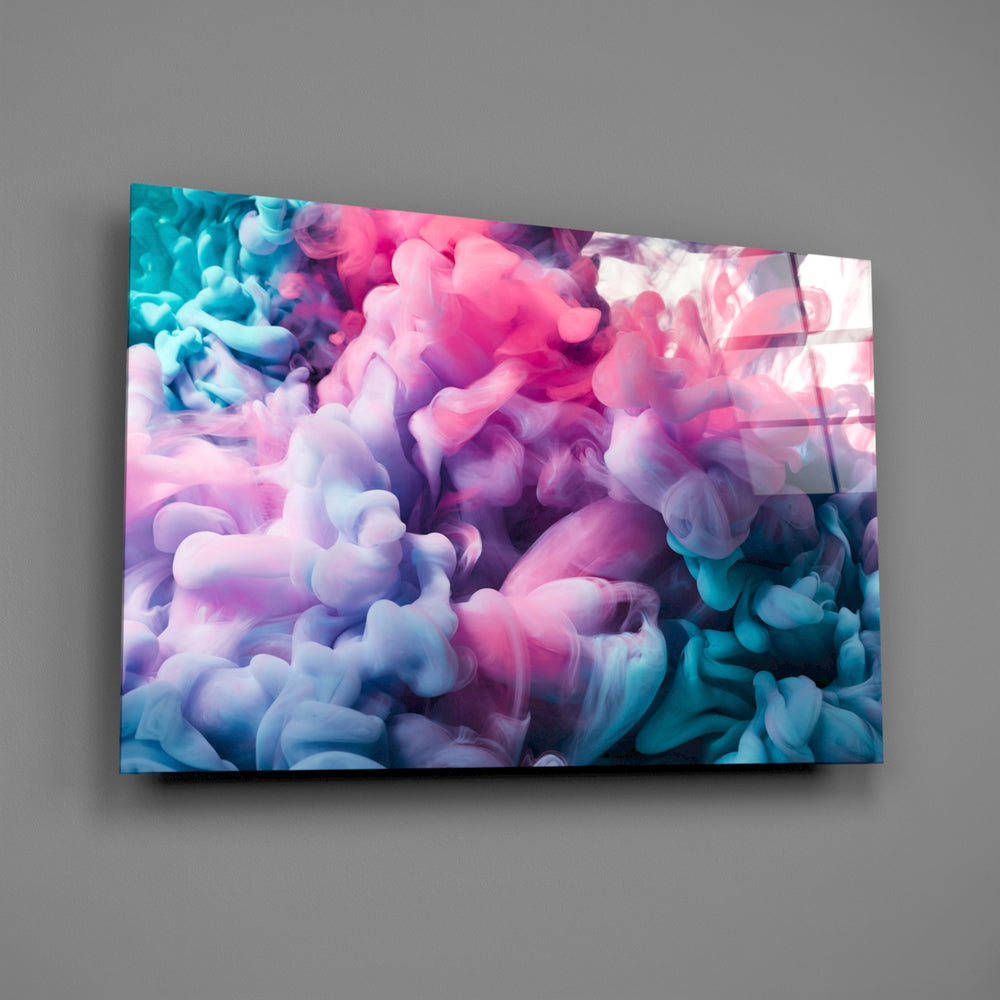 Pastel-ink panel bringing dreamy motion to a contemporary living space