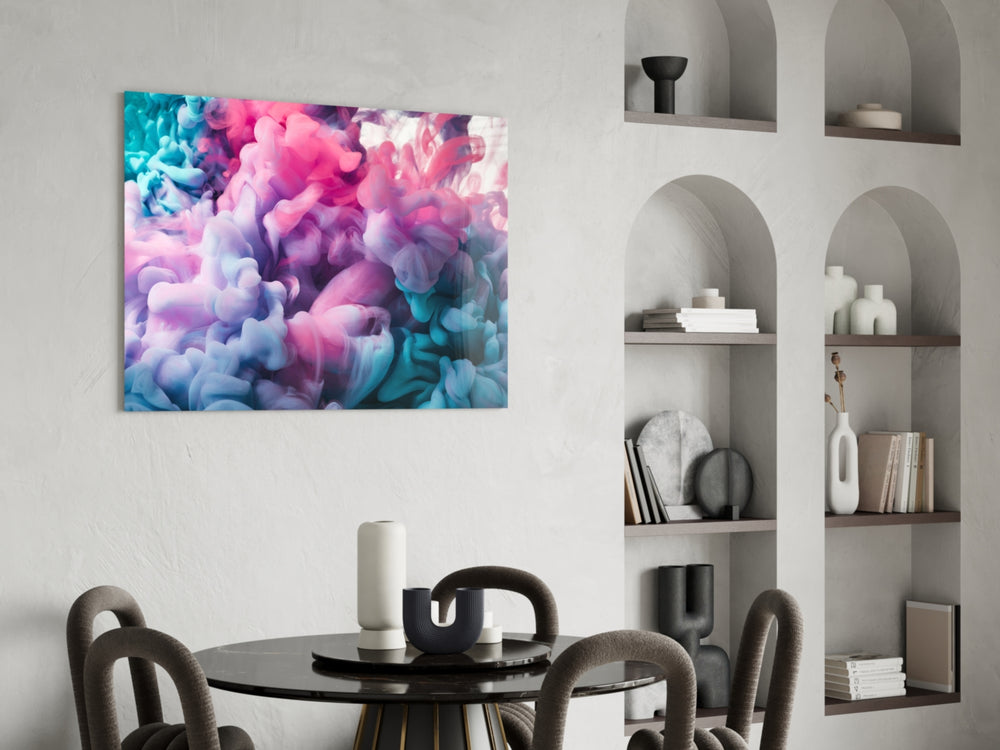 Colored Smoke panel adding pastel pulse to a powder room