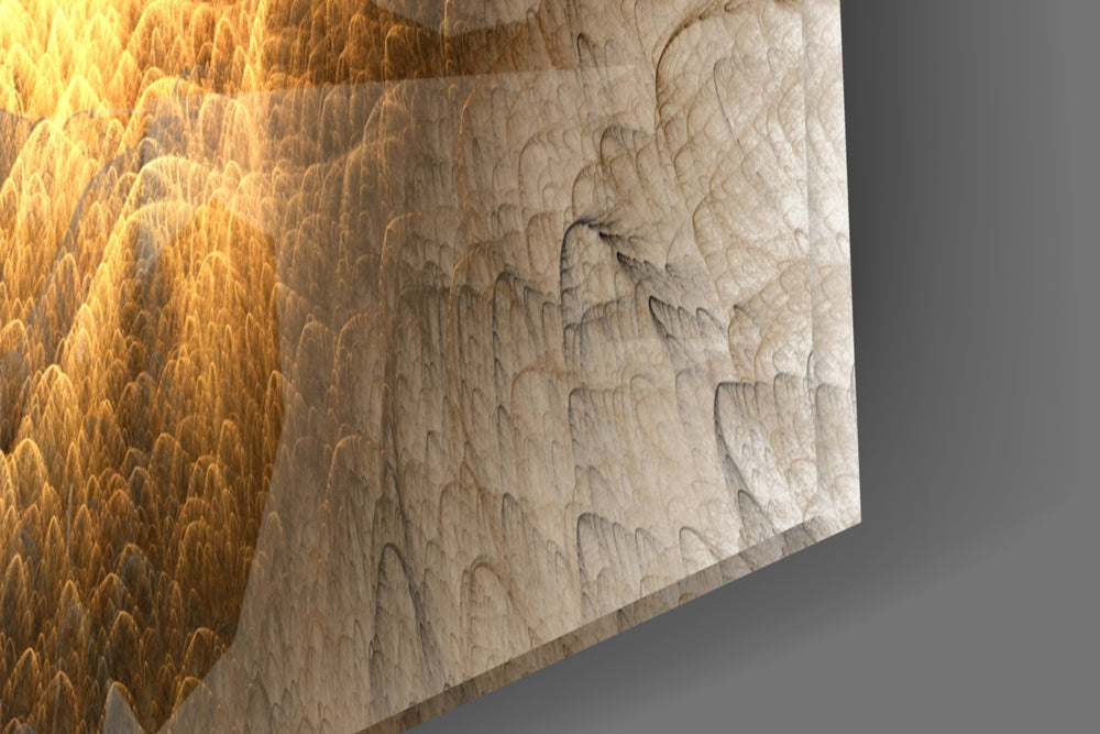 Golden Chaos artwork anchoring a wall with luxe glamorous palette
