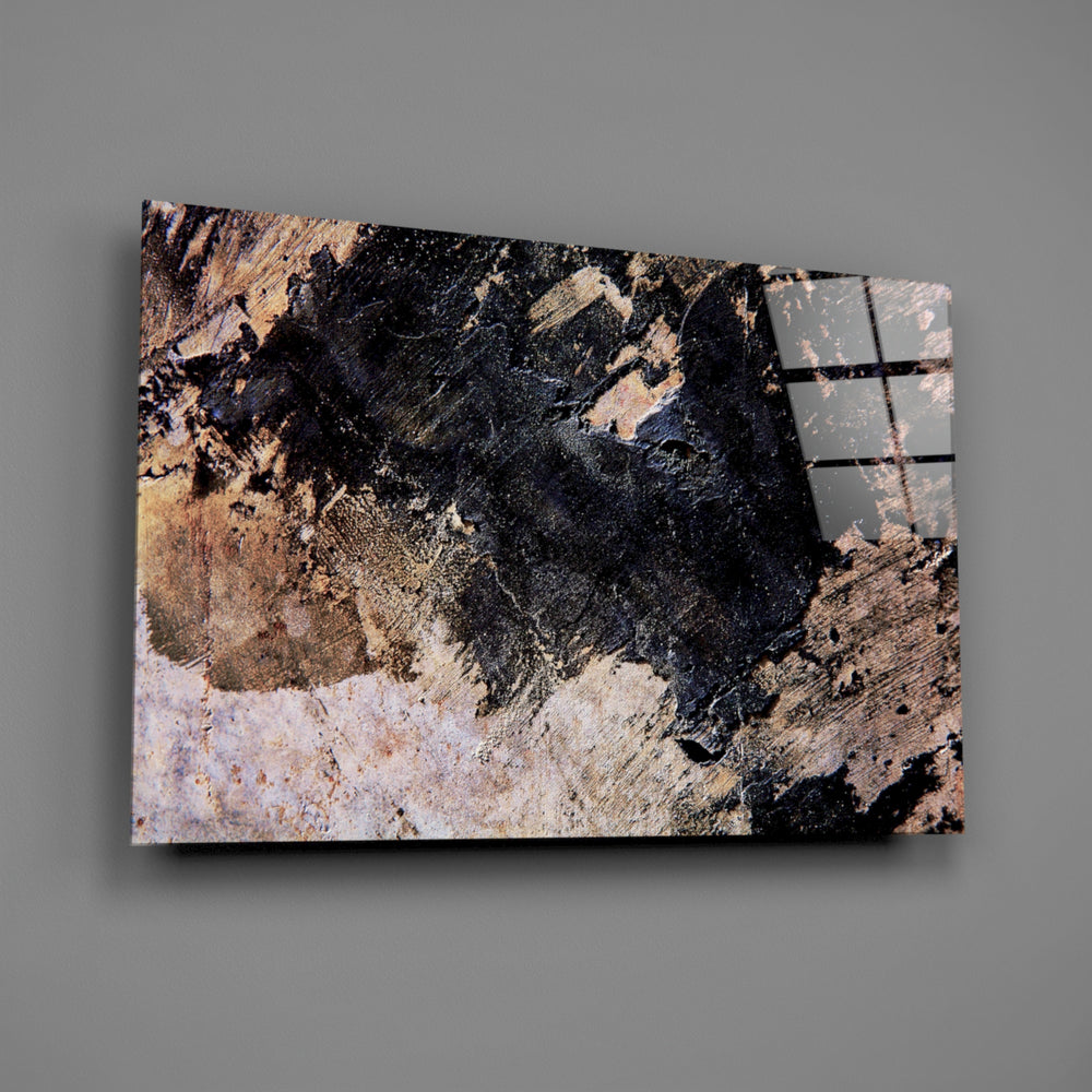 Ink-and-copper panel bringing rustic warmth to a contemporary living space