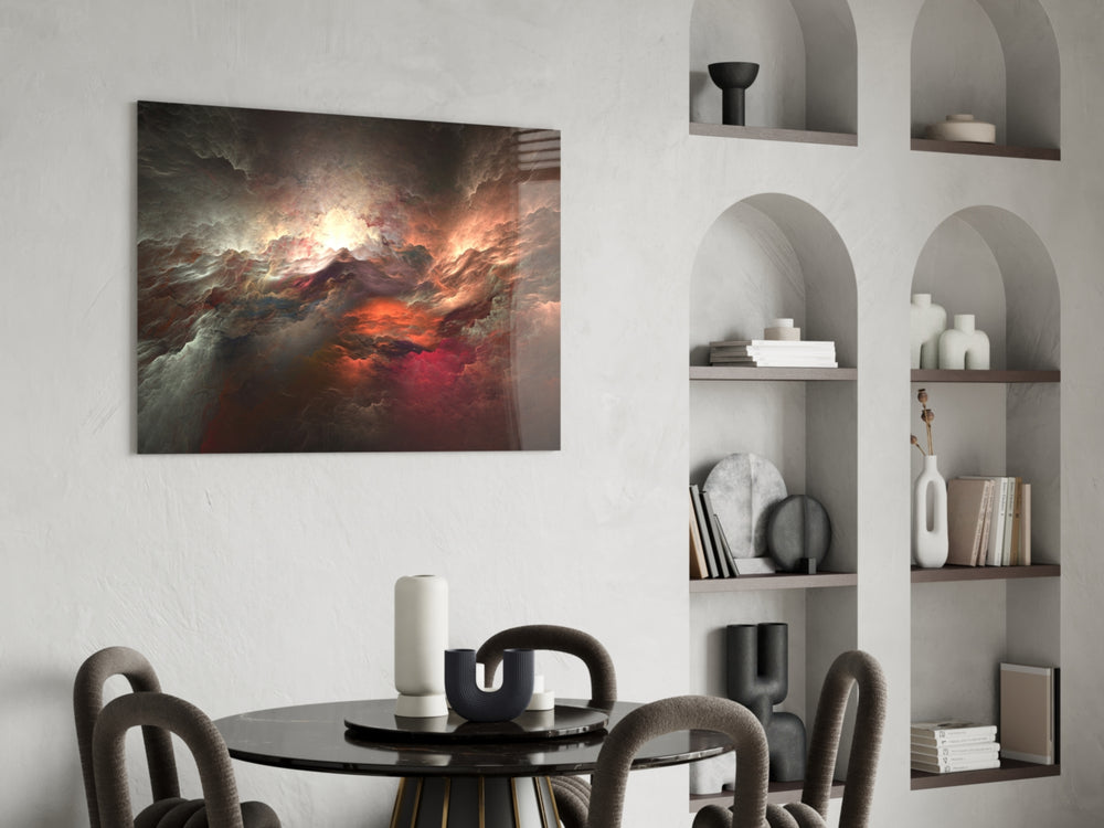 Red Chaos panel adding cosmic drama to a man-cave