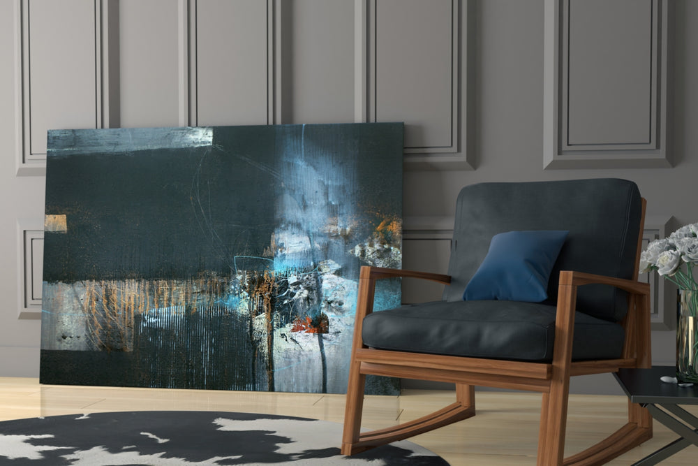 Abstract Art glass print enhancing a hallway with gallery edge