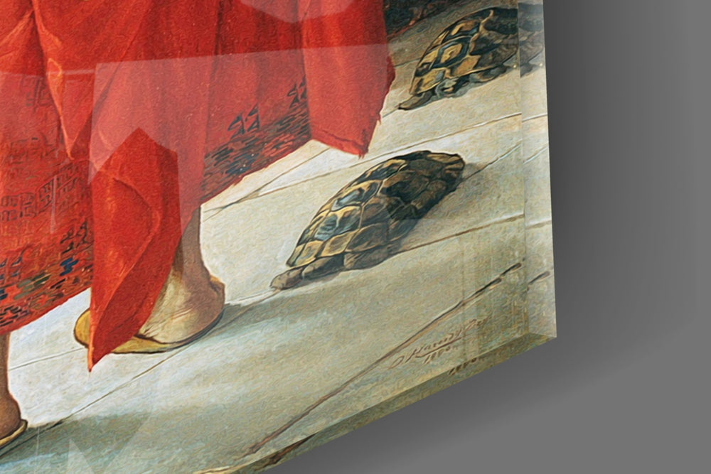 Turtle Trainer artwork anchoring a wall with warm heritage palette