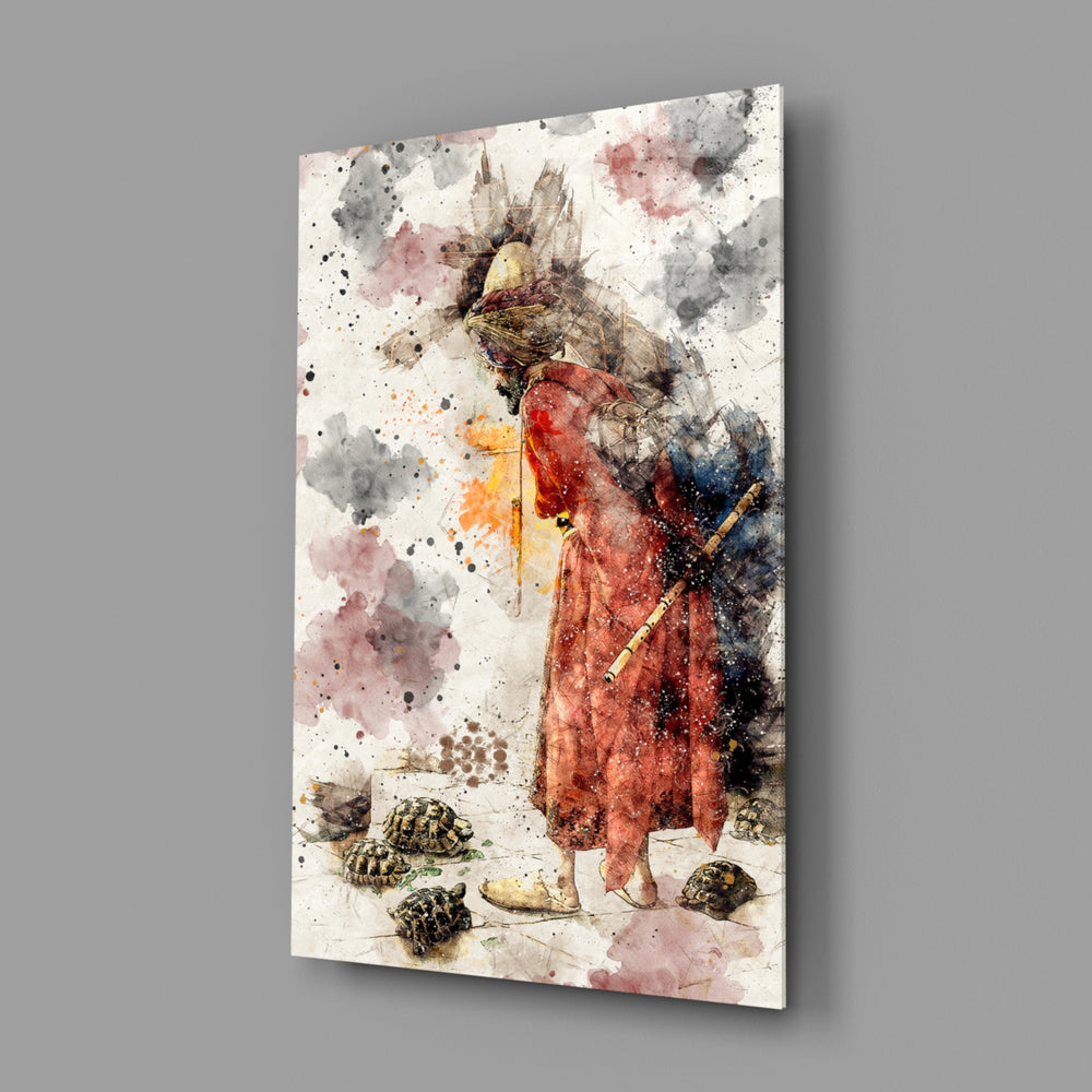 Watercolor-Hamdi-Bey panel bringing artistic heritage to a contemporary living space