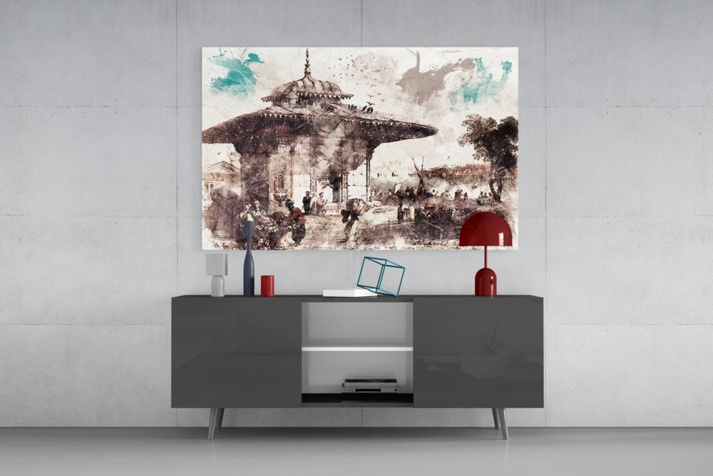 Uskudar Illustration panel catching daylight to reveal its kinetic splashes