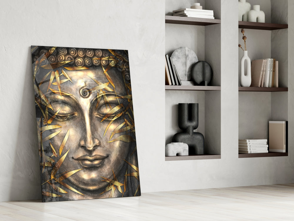 Mystical Sculpture glass print enhancing a foyer with statement focal point