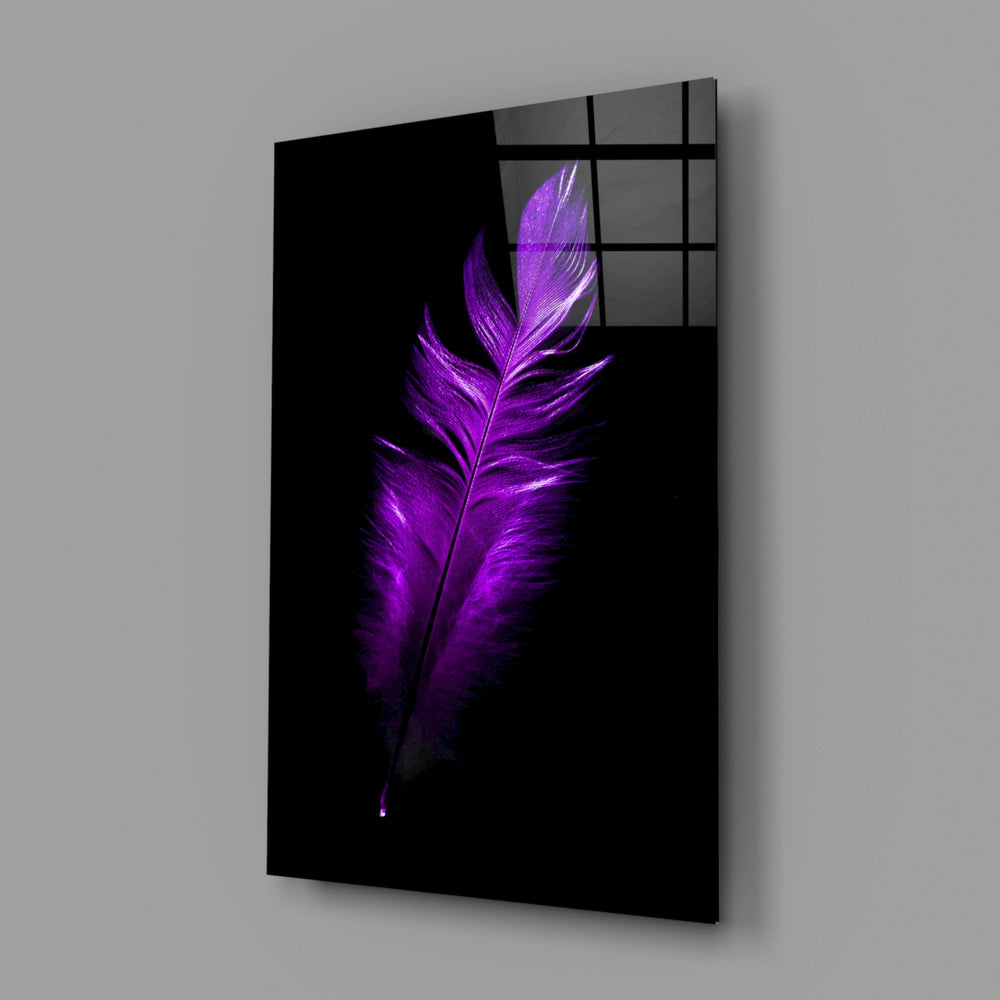Violet-feather panel bringing jewel-tone elegance to a contemporary living space