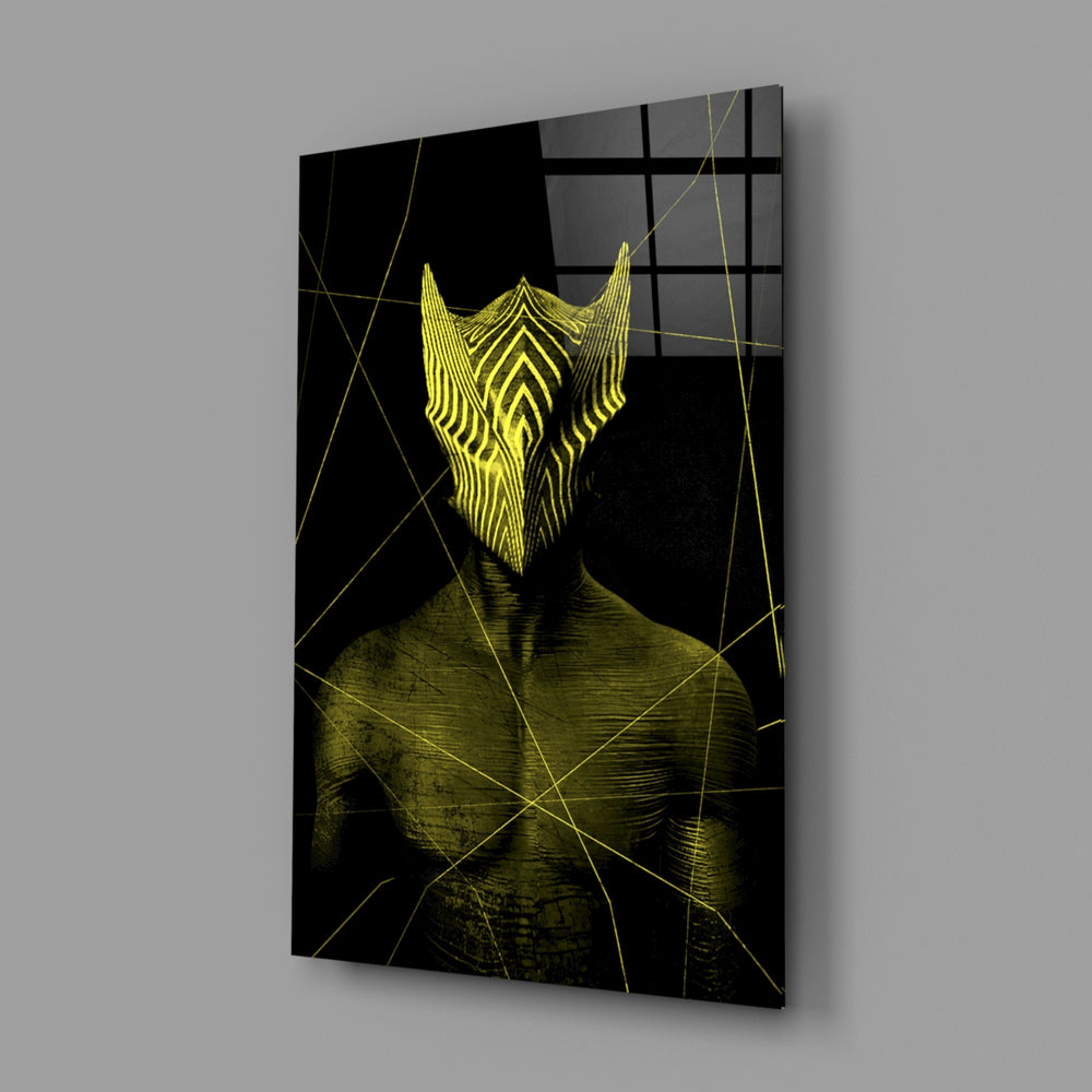Neon-sentinel panel bringing cyberpunk spark to a contemporary living space