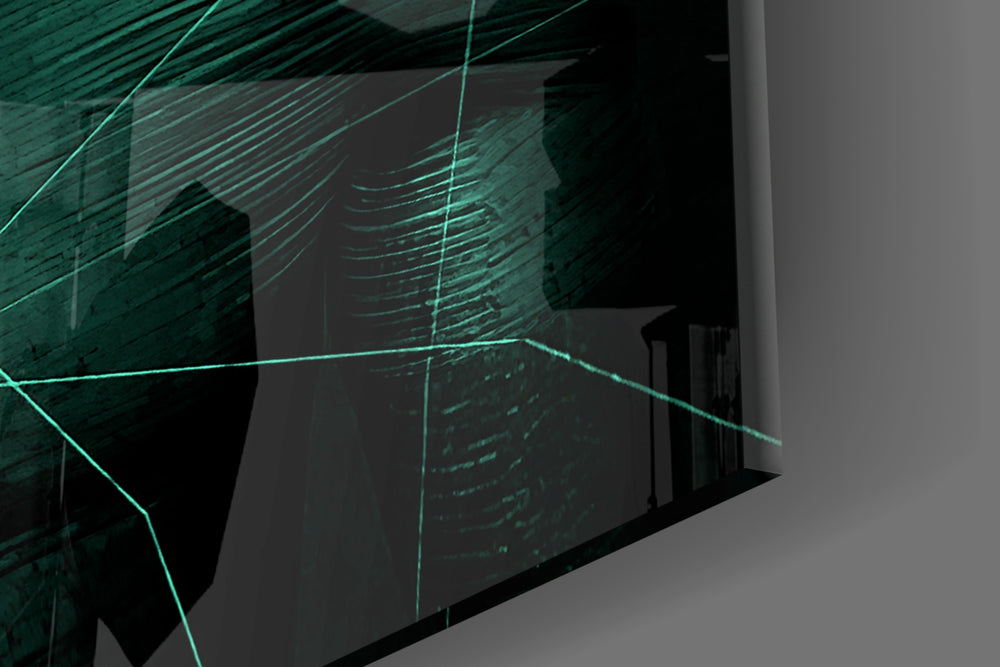 Darko Green artwork anchoring a wall with bold cyberpunk palette